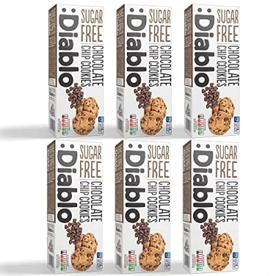 Image of Diablo Chocolate Chip Cookies Sugar Free Sweetened with Maltitol 130g (Pack OF 6)