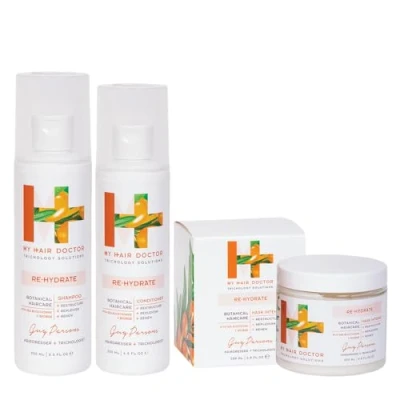 Image of My Hair Doctor Re Hydrate Shampoo (250ml), Conditioner (200ml) &amp; Mask Hydrating Trio Argan Oil Enriched Haircare Set