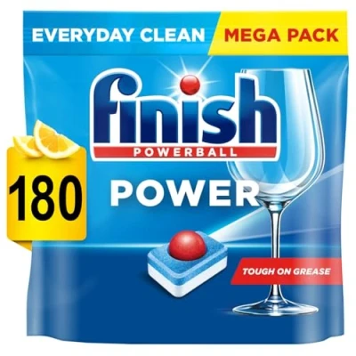 Image of 2 x Finish Powerball All in 1 Max Lemon Dishwasher Mega Value 90 Tablets