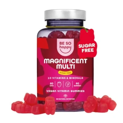 Image of BeSoHappy® Multivitamin Gummies for Women 2 Month Supply, Men Adults &amp; Kids Immune System, Tiredness and Fatigue with 10 Vitamins, A, B6, B12, C, D E Vegan, Gluten Lactose Free.