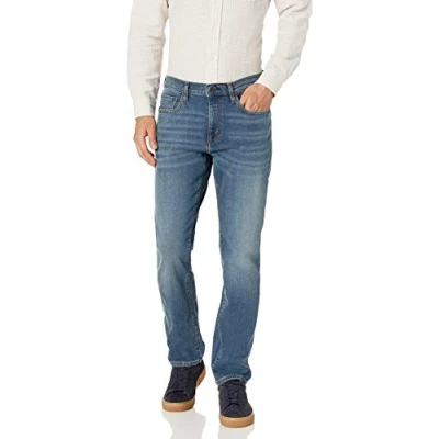 Image of Amazon Essentials Men&#039;s Athletic Fit Stretch Jean, Medium Blue Vintage, 32W / 28L