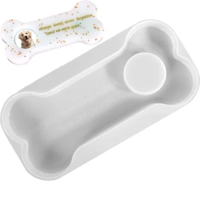 Image of Wudaizhi 1pc Memorial Pet Bone Tombstone Epoxy Resin Mold Dog Keepsake Gravestone Silicone Mould Diy Crafts Decorations Ornaments Tool