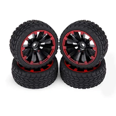Image of 1/10 Scale RC Car Tires, On road Racing Rubber Tyre &amp; Hub Wheel Rim for 1:10 Part(Grain Pattern)