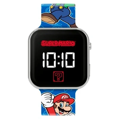 Image of Mario Kids LED Quartz Silicone Blue Strap Watch GSM4259