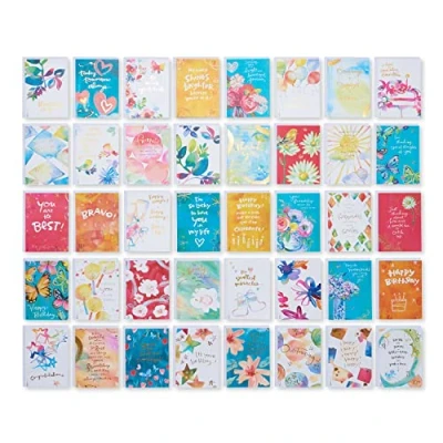 Image of UK Greetings Multipack of 40 All Occasion Cards for Him/Her/Friend Kathy Davis Designs with Keepsake Box