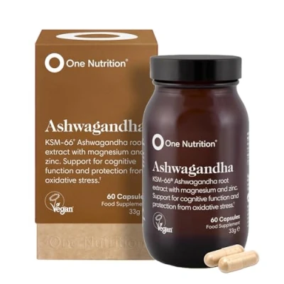 Image of One Nutrition Ashwagandha Superior KSM 66 Root Extract Blended with Zinc &amp; Magnesium Supports Immune System Cognitive Function 60 Capsules 30 Servings