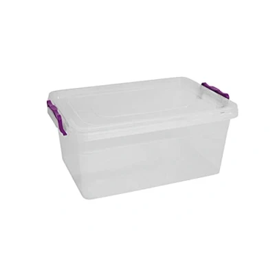Image of Asude Plastic Storage Box Boxes Lid Handles Food Container Home Kitchen Office UK, 7.5L