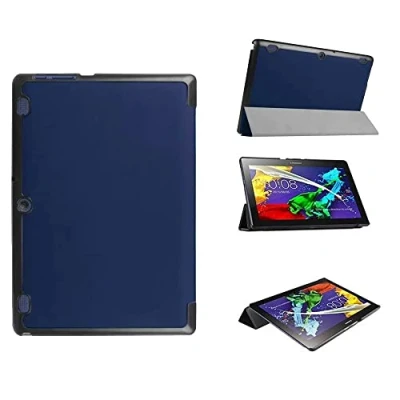 Image of Case for Lenovo Tab2 A10 70/ 30 Tablet Cover Business light luxury Premium Smart PU Leather with Auto Sleep/Wake Tab3 10 (Darkblue)