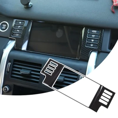 Image of DIYUCAR Carbon Fiber Style ABS Car Center Console Decoration Panel Trim For LR Discovery Sport 2015 2019 Accessories (Navigation Frame)