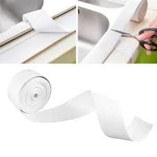 Image of LondonExpress Kitchen Bathroom Toilet Shower Self Adhesive Caulk Strip Sealant Tape Wall Sealing Trim Waterproof White PVC Sticky 2.2cm