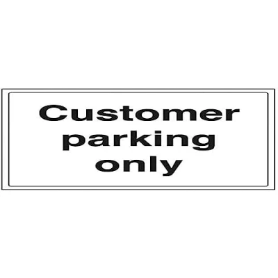 Image of VSafety Customer Parking Sign Landscape 400mm x 300mm Self Adhesive Vinyl