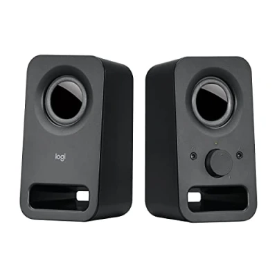 Image of Logitech Z150 Compact Multimedia Stereo Speakers, EU PLUG, 3.5mm Audio Input, Integrated Controls, Headphone Jack, Computer/Smartphone/Tablet/Music Player Midnight Black