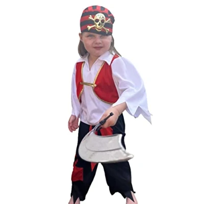 Image of Quickdraw Pirate Costume 3 5 Years Girls Boys Dress Up Role Play Childrens Kids Party Outfit Fancy