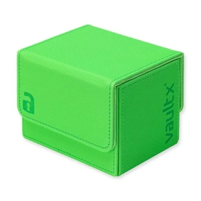 Image of Vault X Trading Card Sideloading Deck Box, 100+ sleeved cards, Premium Exo Tec Material, Holder Storage Detachable Magnetic Lid, for MTG Commander Game, TCG (Neon Green)