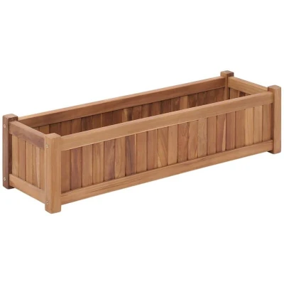 Image of vidaXL Raised Bed 100x30x25 cm Solid Teak Wood