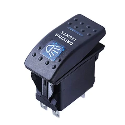 Image of Mintice™ Car Vehicle 12V 20A Blue LED Light Rocker Toggle Switch 5Pin Driving