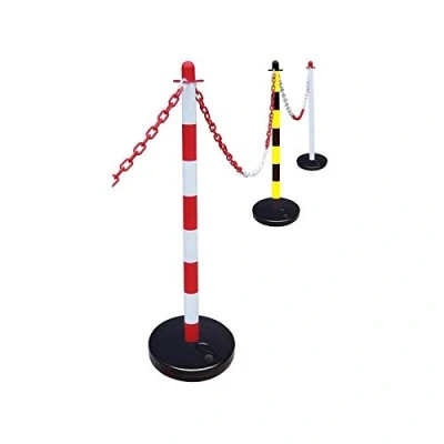 Image of Faithfull FAICHPOSTRW Plastic Post for Chain Red/White. Height: 860 mm. Diameter: 40 mm