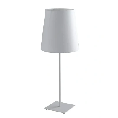 Image of ELVIS Table Lamp with Round Tapered Shade White, Fabric Lampshade 24x63.5cm