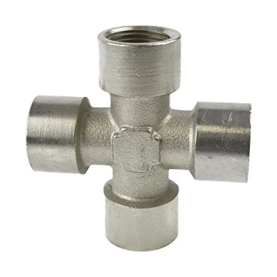 Image of 3/8&quot; BSP Cross Fitting Female Thread Manifold Air/Hydraulic FT062