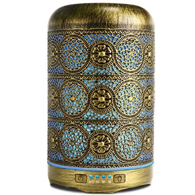 Image of Aromatherapy Diffusers,SALKING 260ml Metal Essential Oils Diffuser Aroma Diffuser,7 Colors Night Light and Auto Shut Off for Home,Humidifier Fragrance with 4 Timer,Christmas Gifts Women