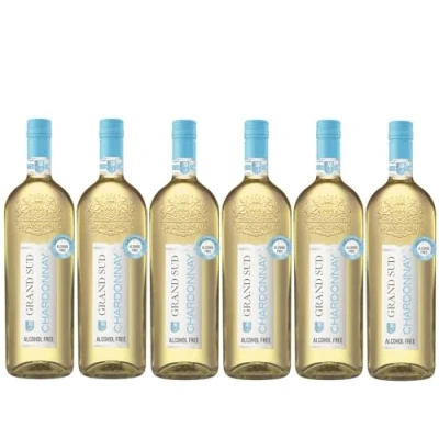 Image of Grand Sud Alcohol Free White Wine, fresh and creamy Chardonnay (6 x 1 L)