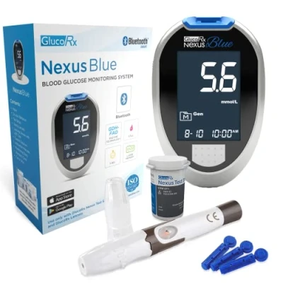 Image of GlucoRx Nexus Blue Blood Glucose Monitoring System (Bluetooth)