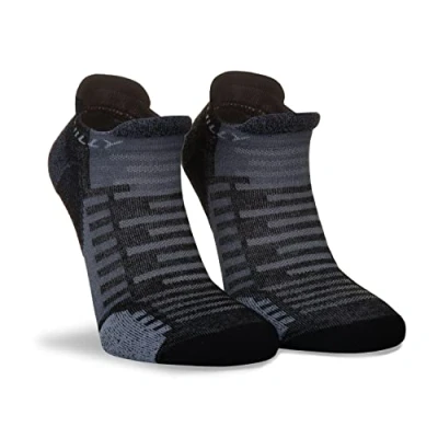 Image of Hilly, Active Socklet Min Cushioning, Black/Grey, Size M