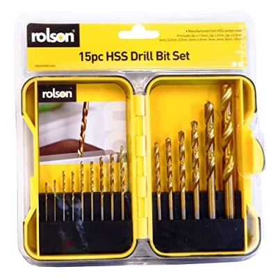 Image of Rolson 48704 15 pc HSS Drill Bit Set