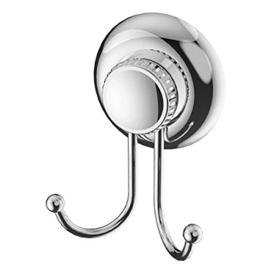 Image of Gecko Loc Towel Hook Suction Cup Wall Hangers for Bathroom, Shower or Kitchen Silver
