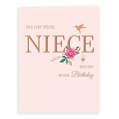 Image of Piccadilly Greetings Avant Garde Studios Classic Birthday Card Niece White, 8 x 6 inches