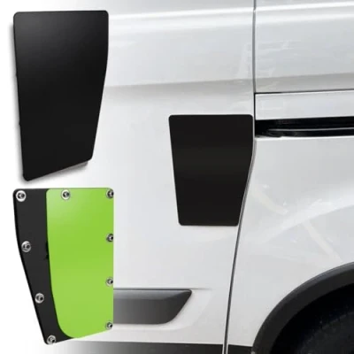 Image of Anti Theft Side Security Shield Protection Plate (Black) Compatible with Ford Transit Custom MK1