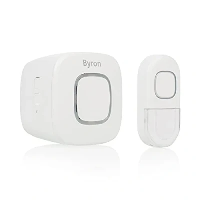 Image of Byron DBY 24722UK Wireless Portable Doorbell Set, Smart Control, 200m Range, 8 Melodies, Volume Colourful Visual Alert System White
