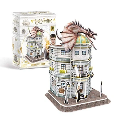 Image of University Games 7615 Harry Potter Gringotts Bank 3D Puzzle, Brown