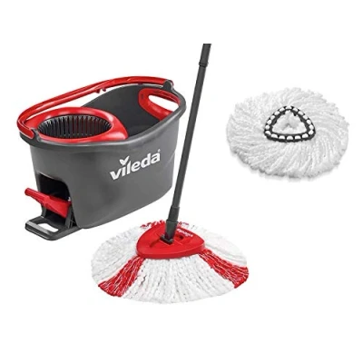 Image of Vileda Turbo Box, Microfibre, Red/Black/White, Set