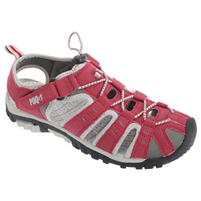 Image of Ladies Summer Shoes and Sandals PDQ Red/Grey Synth.Nubuck, UK 9 / EU 42