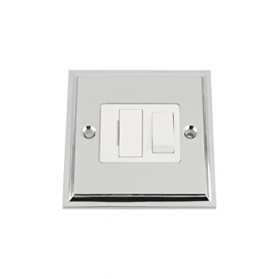 Image of Fused Switch Polished Chrome Victorian White Insert Plastic 13 Amp Switched Spur Unit