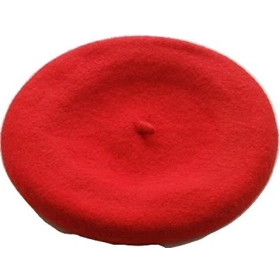 Image of Unisex Men Women Wool Warm Beret Beanie Hat Cap French Style Gift (Red)