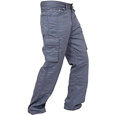 Image of newfacelook Mens Work Trousers Multi Pockets Cargo Combat Pants for Man Grey