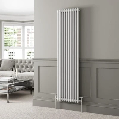 Image of DuraTherm® 1800 x 470mm White Traditional Vertical Designer Radiator Double Column Colosseum Cast Iron Style Central Heating Panel Radiators Rad