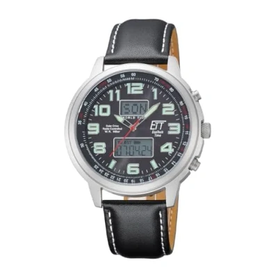 Image of Eco Tech Time Solar Drive Radio Controlled Gents Watch Hunter II EGS 11301 22L World Timer, Lighting Function