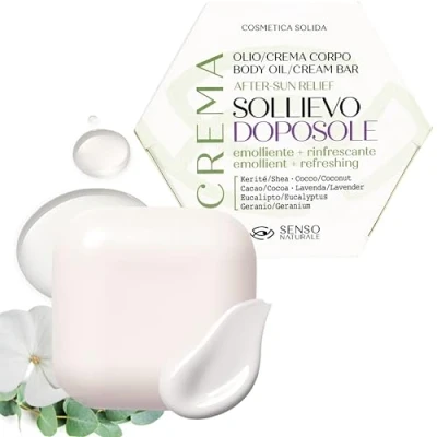 Image of Senso Naturale RELIEF Solid Body Oil After Sun Emollient Cream Moisturising Nutrient Shea, Murumuru, Eucalypto Vegan Concentrated Equivalent to 500 ml Liquid