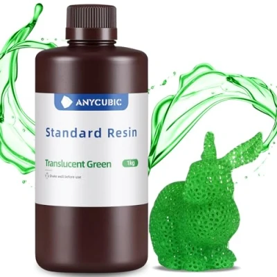 Image of ANYCUBIC Standard 3D Printer Resin, LCD UV 405nm Rapid Photopolymer Resin for 6K/8K/12K/14K Printers(1000g, Green)