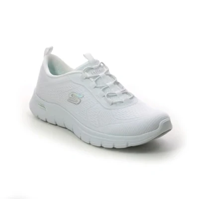 Image of Skechers Women&#039;s Ultra Flex 3.0 Brilliant Path, White Knit/Light Gray Trim, 7 UK