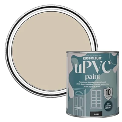 Image of Rust Oleum Beige uPVC Door and Window Paint In Gloss Finish Butterscotch 750ml