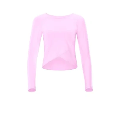 Image of WINSHAPE Women&#039;s Functional Light and Soft Cropped Long Sleeve top Aet131ls with Overlap appliqué Yoga Shirt, Lavender Rose, M