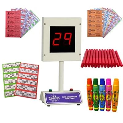 Image of Thomas &amp; Anca Club Supplies Ltd Lucky Bingo Electronic Machine Starter Kit with Tickets Flyers books Dabbers Markers