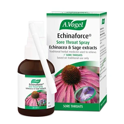 Image of A.Vogel Echinaforce Sore Throat Spray Extracts of Fresh Echinacea &amp; Sage 136 Sprays Used for Targeted Relief from Throats