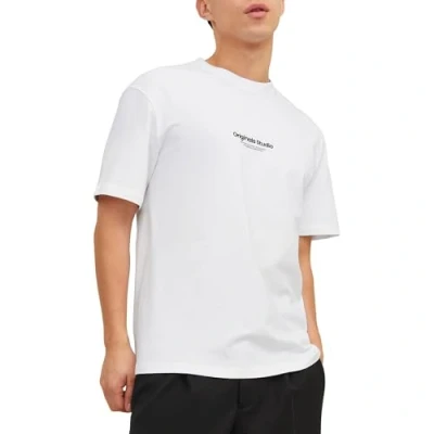 Image of Jack &amp; Jones Jorvesterbro SS CREW NECK NOOS Print Tshirt, Size: Large, Bright white