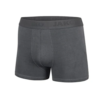 Image of JAKO Men&#039;s Premium Boxer Shorts, Pack of 2, Anthracite, S Charcoal