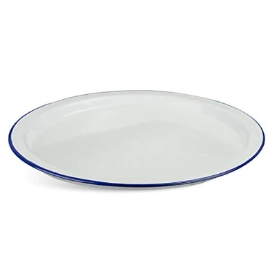 Image of Highlander Outdoor White Enamel Plate One size Ideal for camping and outdoors